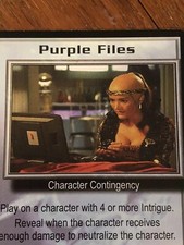 PURPLE FILES THE GREAT WAR BABYLON 5 CCG RARE CARD NEAR MINT NEVER PLAYED WITH