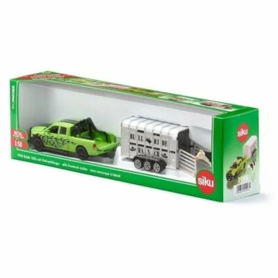 SIKU FARME 1:50 DIE CAST PICK UP RAM 1500 CON RIMORCHIO TRASPORTO MUCCHE  1998 - Immagine 1 di 2