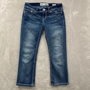 BKE Sabrina Capri Jeans Women's Size 26 (28x23) Stretch Bootcut Denim Blue - Picture 1 of 12