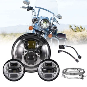 7" LED Scheinwerfer +4,5" Nebelscheinwerfer Kit für Harley Road King FLHR 95-14 - Bild 1 von 16