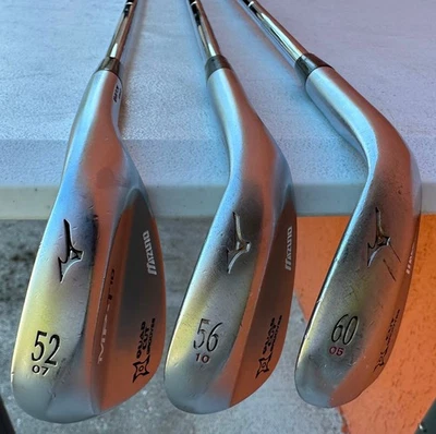 Mizuno MP-T10 Wedge Set. Grain Flow Forged (52, 56, 60) Quad Cut Grooves. RH - Image 1 of 4