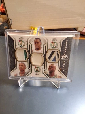 Parche triple UD SP 2009-10 usado en juego Kevin Garnett Glen Davis Gabe Pruitt/60 Foto 1 de 2
