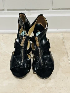 Michael Kors Berkley heels size 7 black patent leather - Picture 1 of 5