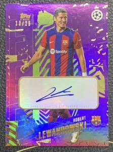 2024-25 Topps Robert Lewandowski Autograph Purple Refractor FC Barcelona /25 - Picture 1 of 2