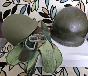 ORIGINAL WWII US ARMY M1 Schlueter HELMET SHELL, FRONT SEAM w Liner and Cover - Picture 1 of 15