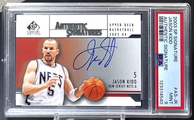 Jason Kidd 2003-04 SP Signature Edition Authentic Signatures Auto Nets HOF PSA 9 - Image 1 of 2