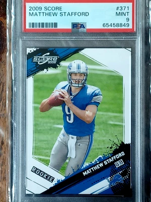2009 Score #371 MATTHEW STAFFORD PSA 9 Mint - Image 1 of 2