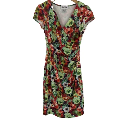 Vestido midi Joseph Ribkoff para mujer 10 colorido floral envolvente elástico acanalado Foto 1 de 4