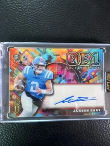 2025 Wild Card QB1 On The Clock True 1/1 RC Jaxson Dart Auto Rainbow Foil - Picture 1 of 4