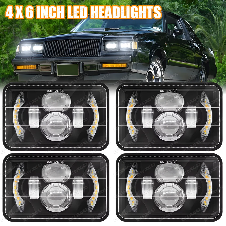 最亮的 4x6 英寸 LED 车头灯高低密封光束适用于别克 Electra Regal — 第 1/4 张图片