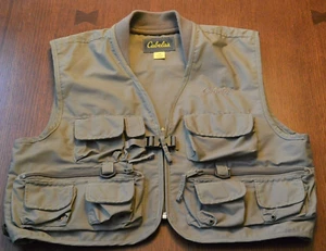 Cabela’s Safari Vest Men’s Large Tan Outdoor Hunting Fishing Pockets Photography - Picture 1 of 8