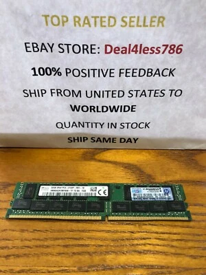 728629-B21 HP 32GB 2Rank x4 DDR4-2133 CAS-15 REG RAM 774175-001 752370-091 - Image 1 of 3