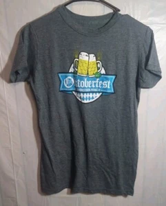 Budweiser Shirt Womens Large Oktoberfest Short Sleeve Anheuser Busch Gray Top - Picture 1 of 5