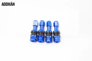 AodHan V1 Blue Aluminum Valve Stem Fits Standard 0.453" Stem Holes (Set of 4) - Picture 1 of 1