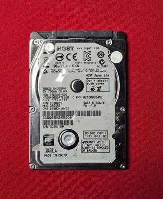 HGST HTS545050A7E680 0J30005 500GB 5400RPM 6Gbps 2.5" SATA Laptop HDD HardDrive - Image 1 of 2