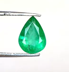 Piedra preciosa suelta de pera esmeralda natural certificada de 8x6 mm 0,91 quilates sin tratar - Imagen 1 de 6