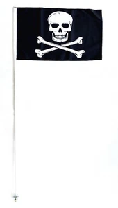 Bandera pirata negra JLP 3,5 pies de alto 1/4 pulgada poste 12x19 en bandera ATV-PWC-UTV-SXS - Imagen 1 de 4