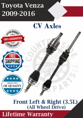 New OE Front CV Axles For 2009-2016 Toyota Venza 3.5L 4X4 Lifetime Warranty - Image 1 of 4