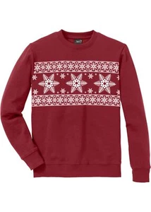 Sweatshirt Regular Fit Gr. 48/50 (M) Dunkelrot Weiss Herren Sweat-Shirt Neu - Imagen 1 de 1