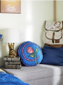 Disney Throw Pillow - Beauty & The Beast Enchanted Rose-Blue Round Throw Pillow - Picture 1 of 8
