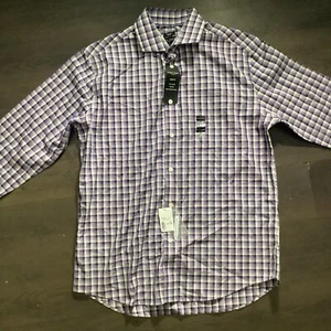 Pronto Uomo Men Button Up Long Sleeve Shirt Size 16 34/35 - Picture 1 of 10