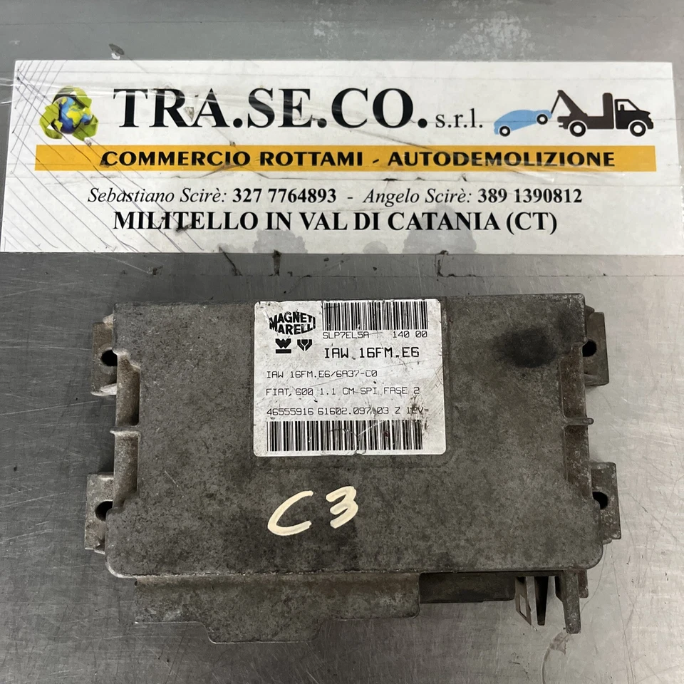 CENTRALINA MOTORE FIAT SEICENTO / 600 1.1 BENZINA 2002 - 46555916 / IAW16FM.E6 - Immagine 1 di 3