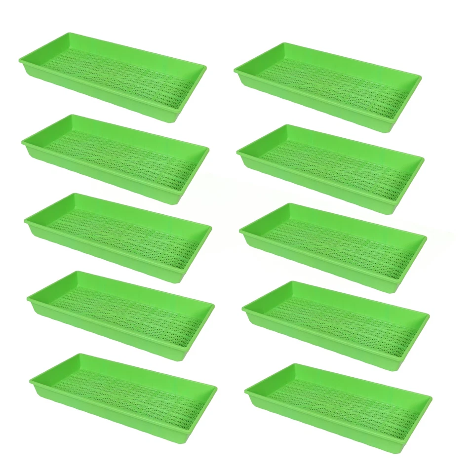 Bandeja de siembra de plástico de malla de alta resistencia SUNPACK 10” X 20”, verde, 2,3” (paquete de 10) Foto 1 de 1