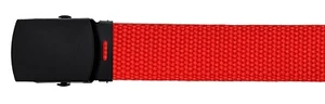 RED ADJUSTABLE CANVAS MILITARY WEB BELT METAL BUCKLE 36" 44" 56" 64" 72" - Picture 1 of 23