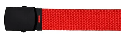 CINTURÓN TELA MILITAR ROJO AJUSTABLE HEBILLA DE METAL 36" 44" 56" 64" 72" Foto 1 de 3