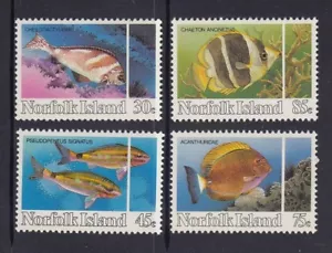 Juego de 4 peces de arrecife isla Norfolk 1984 montado sin montar o nunca montado - vida marina - por debajo del valor nominal. - Imagen 1 de 1