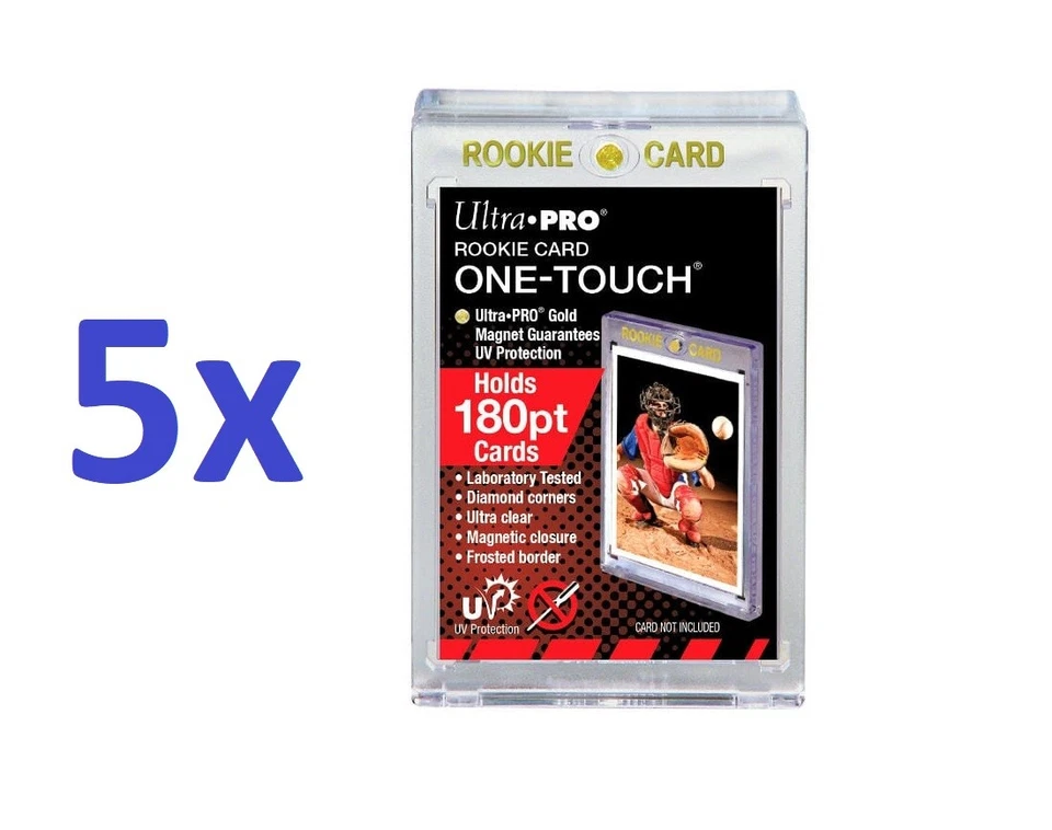 5x Ultra Pro 180PT UV Rookie One Touch Card Holder Case  (= lot of 5 magnetics) - Image 1 of 3