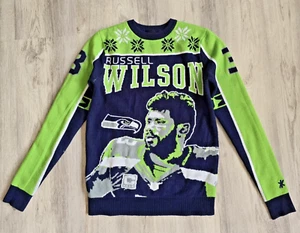 NFL Team Apparel Men's Seattle Seahawks Russell Wilson #3 Knit Sweater Size S - Picture 1 of 10