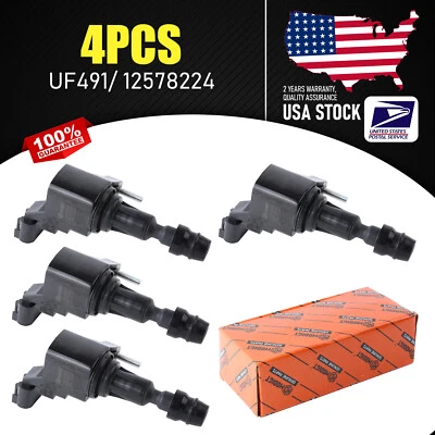Set of 4 OEM Ignition Coil UF491 For 2012-14 Chevrolet Orlando 2.4L L4 12578224 - Image 1 of 4