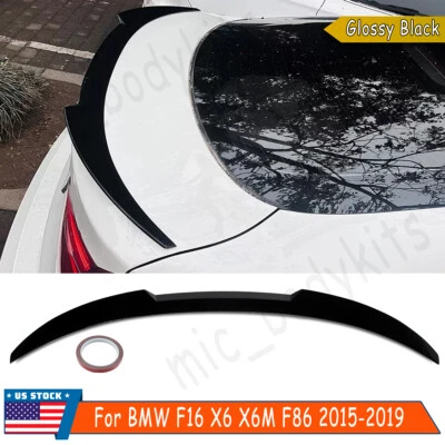 For BMW X6 F16 F86 2015-2019 Gloss Black M4 Style Rear Roof Trunk Spoiler Wing Foto 1 de 4