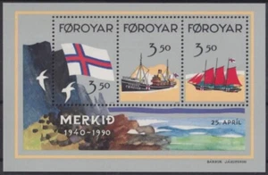 F-EX54631 FAROYAR FAROE IS MNH 1990 MERCHANT SHIP & FLAG. - Picture 1 of 1