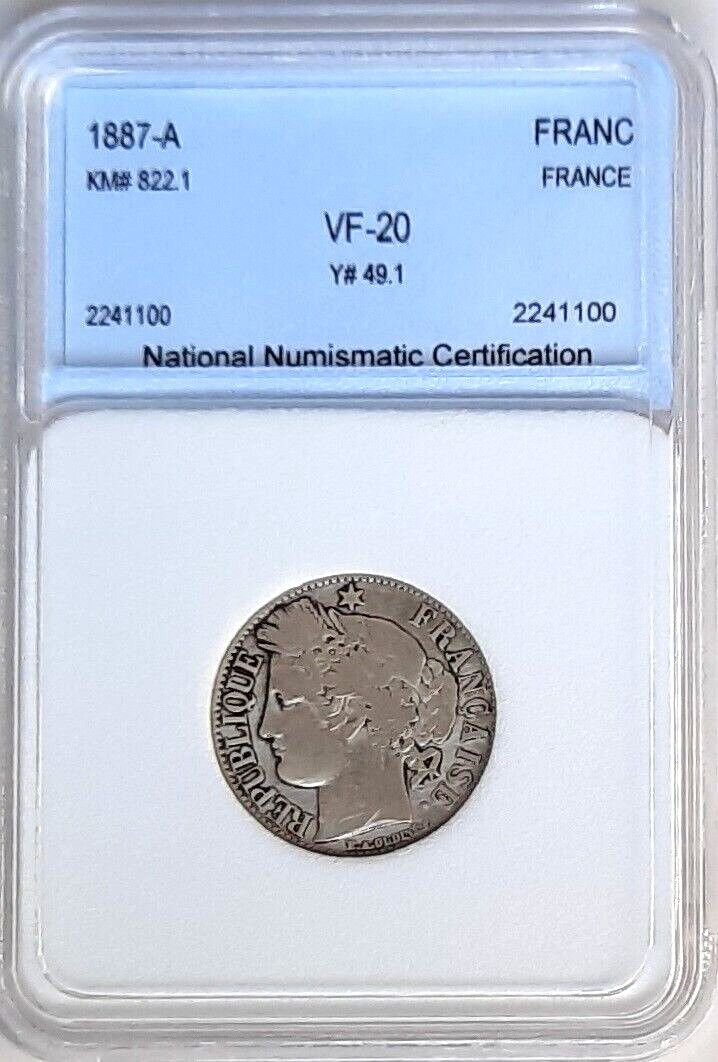 1887-A France - One (01) FRANC Silver Coin | eBay