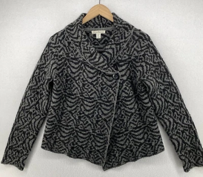 Suéter SUSAN BRISTOL M Mezcla de Lana Mantón Un Botón Envolvente Blazer Cárdigan Gris Foto 1 de 4