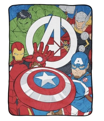 NUEVO- Manta de felpa suave y acogedora solo para miembros de Marvel Avengers 46 X 60 Foto 1 de 4
