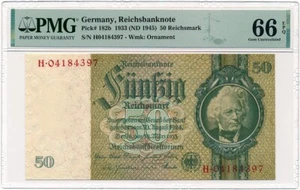 Deutschland - 50 Reichsmark 1933 (1945) * P182b * PMG Gem UNC 66 EPQ - Bild 1 von 2