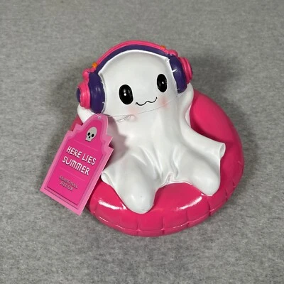Here Lies Summer Ghost in Tube with Headphones Summerween Decor - Image 1 of 3