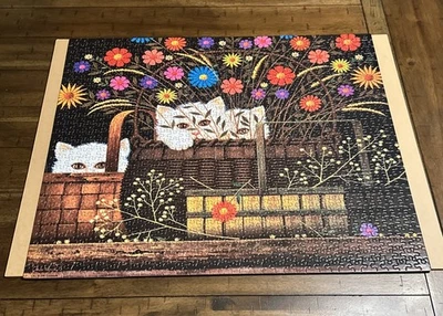 MB 2011 Charles Wysocki Americana Puzzle Triple Trouble Cats 1000 PC - Completo Foto 1 de 4