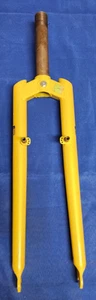 NOS Giant Vintage Yellow 1 1/8 145mm Threaded Mountain Bike Fork Butted CroMo - Picture 1 of 6