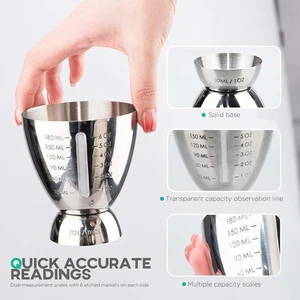 2er Set Edelstahl Doppel Jigger für Barkeeper Cocktail Jigger - Bild 1 von 9