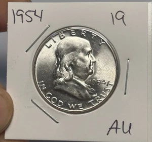 1954 Franklin Half Dollar Coin  - Picture 1 of 2