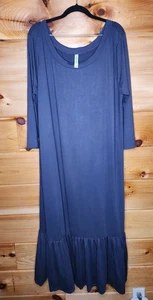 Zenana Outfitters Maxikleid Damen Übergröße 3X seitlich dunkelgrau Taschen - Bild 1 von 5