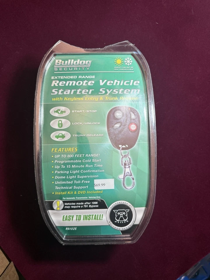Sistema de arranque remoto de vehículo Bulldog Security con derivación antirrobo RS82B Foto 1 de 4