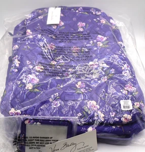 Vera Bradley WILD ROSES Essential Large BACKPACK Bookbag LAPTOP CAMPUS Double ID - Picture 1 of 7