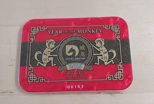 Lucky Dragon Casino Las Vegas Year Of The MONKEY 2016 LTD EDITION #00153 - Picture 1 of 7