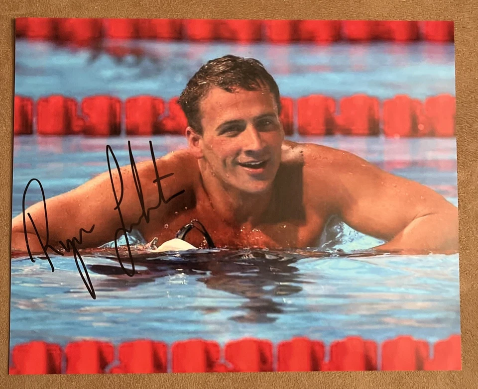 Foto assinada 8x10 RYAN LOCHTE TEAM EUA Olimpíadas - Imagem 1 de 1