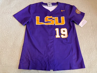 Camiseta deportiva de softbol Nike LSU Tigers Vapor Prime Select #19 púrpura AV6784 para mujer M nueva con etiquetas Foto 1 de 4